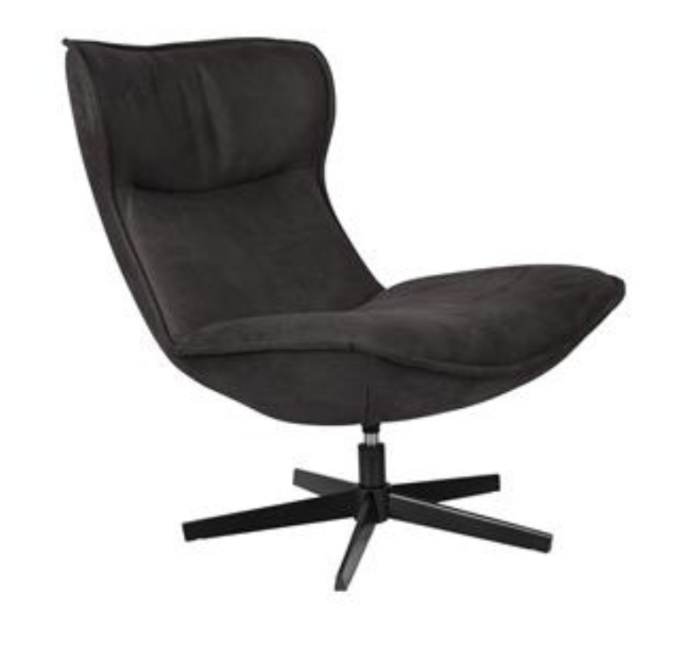 Sillón Giratorio Símil Piel Gris Antracita, 81 Cm