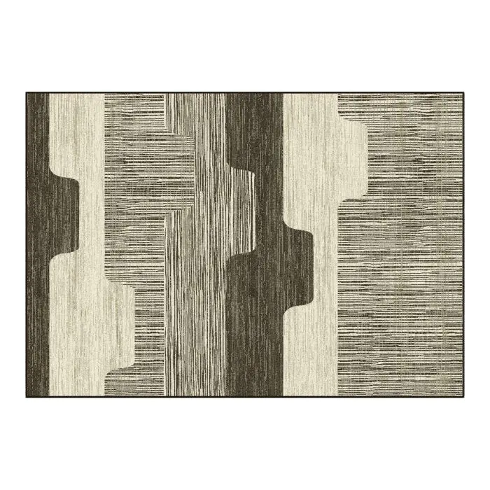 Alfombra Tejido Gris Beige Dibujos, 340 Cm