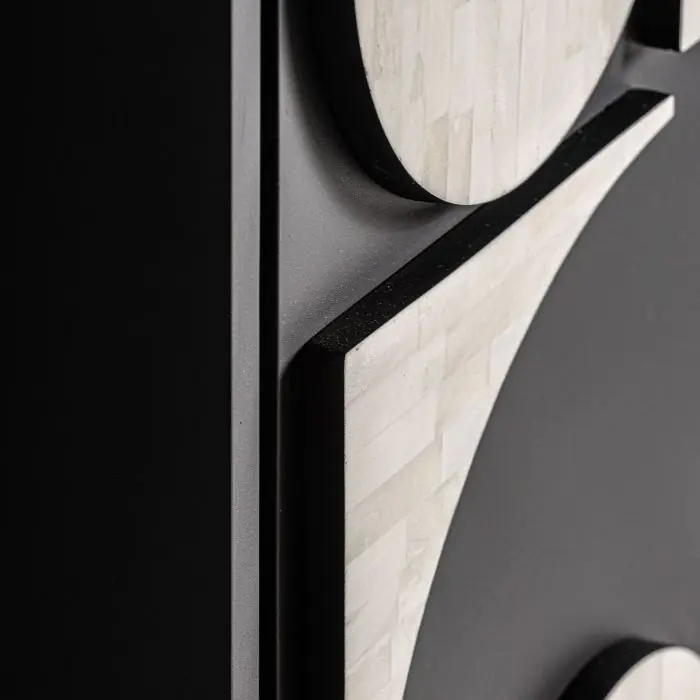 ARMARIO ATHY Hierro Hueso Blanco Negro, 151 Cm