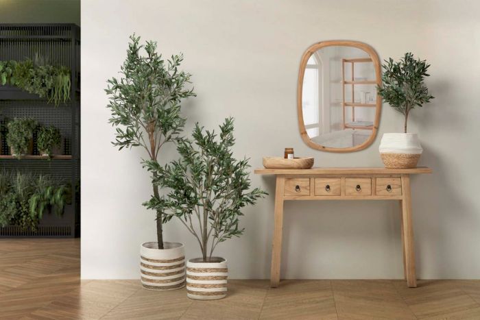 Consola 4 Cajones Madera Mindi Natural, 120x30x80 Cm