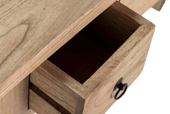 Consola 4 Cajones Madera Mindi Natural, 120x30x80 Cm