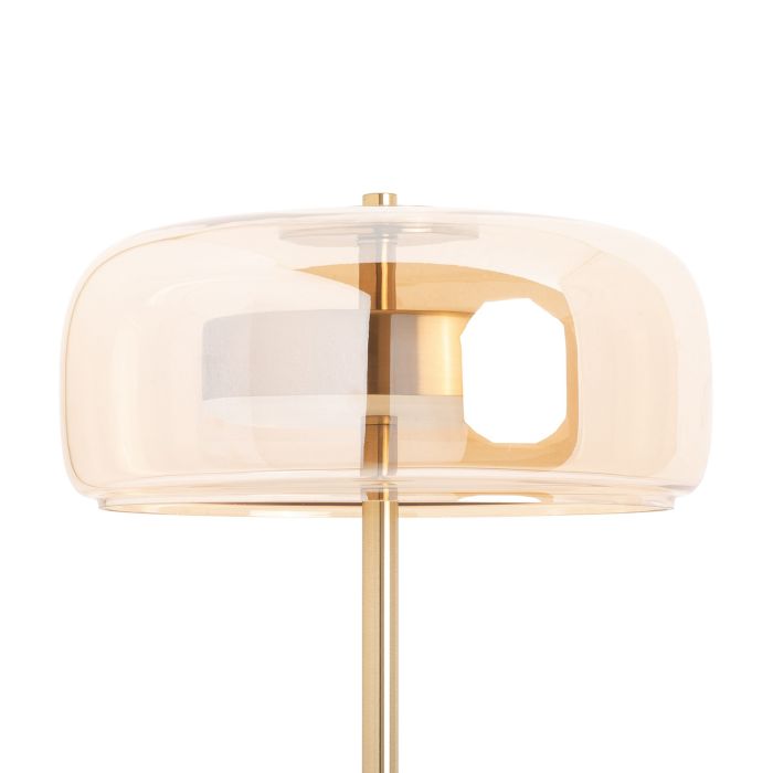 Lámpara De Sobremesa Hierro Oro Cristal, 44 Cm