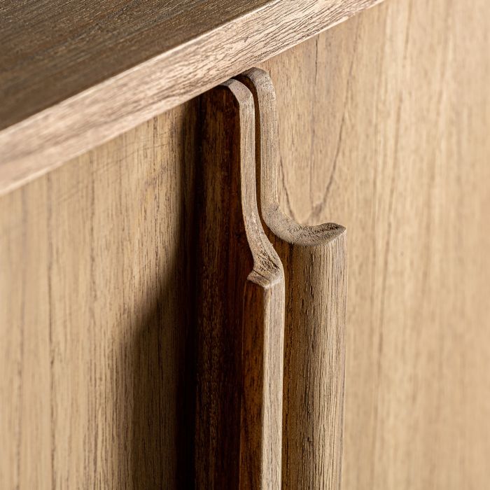 Aparador Natural 4 Puertas Madera Mindi, 200 Cm