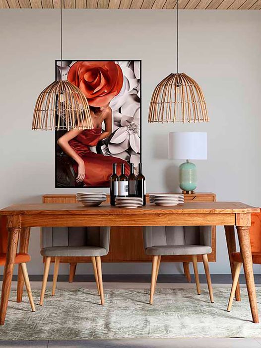 Mesa Comedor Madera Natural Rectangular, 180 Cm