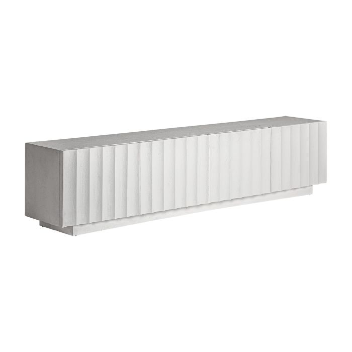 Mueble TV Mulcey Cemento Blanco, 220 Cm
