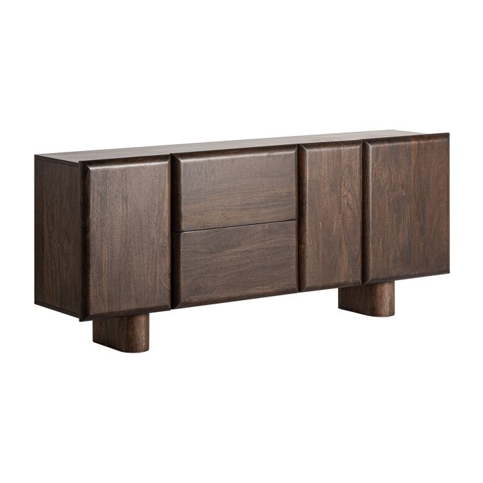 Aparador contemporáneo 3 puertas en madera de mango marrón.