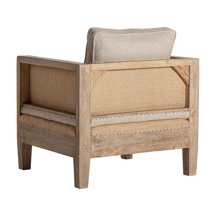 Sillón Abedul Tonos Marrón Lino Yute 74X80X87 Confort