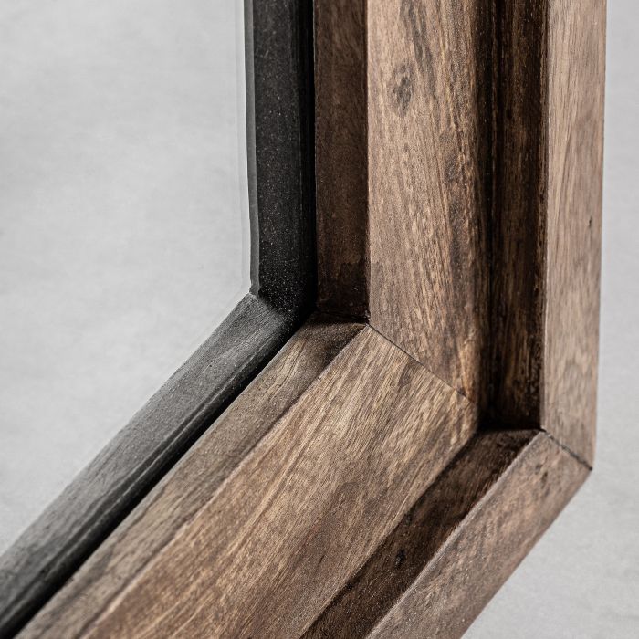 Espejo Madera Abedul Tonos Marrón Envejecido, 117 Cm