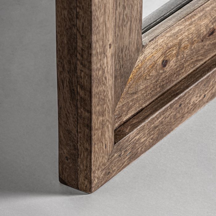 Espejo Madera Abedul Tonos Marrón Envejecido, 117 Cm