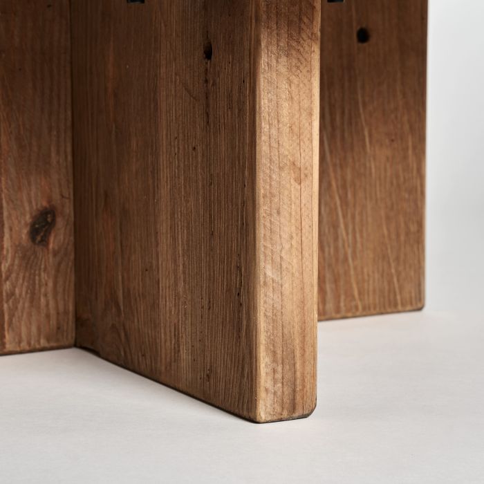 Mesa Centro Redonda Crissey Madera Pino Reciclado, 90 Cm