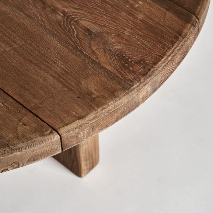 Mesa Centro Redonda Crissey Madera Pino Reciclado, 90 Cm