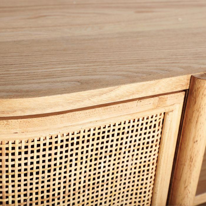 Mueble TV Curvo Marrón Natural, 120 Cm