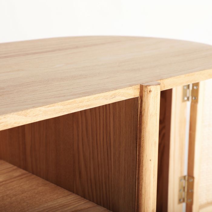 Mueble TV Curvo Marrón Natural, 120 Cm