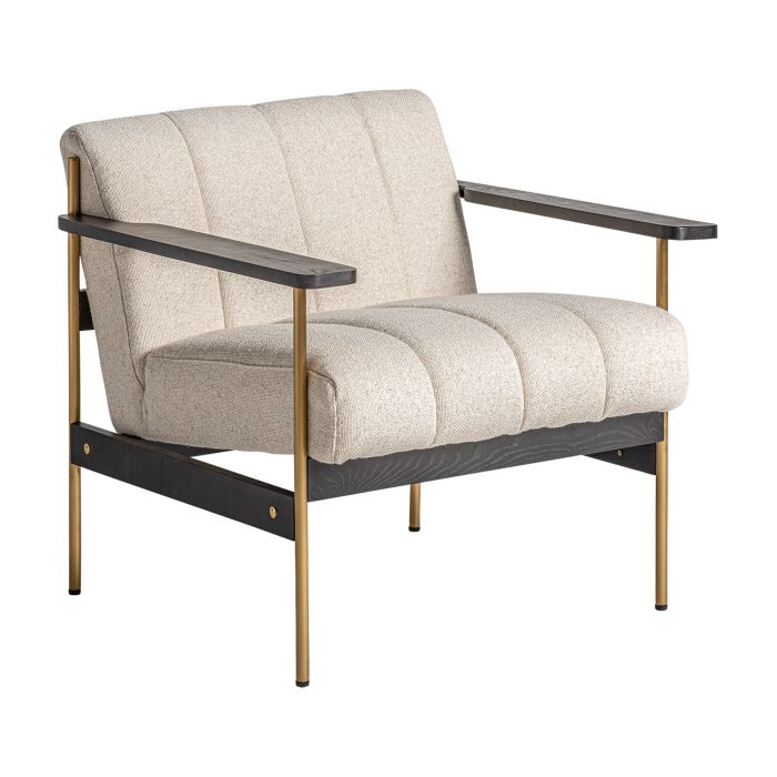 Sillón Laugar Madera Pino Roble Acero, 79 Cm