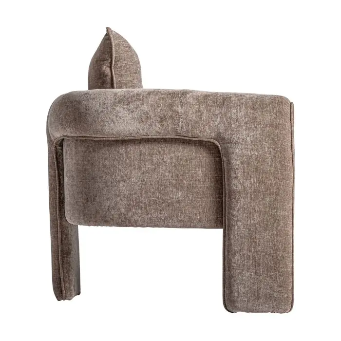 Sillón Tapizado Tejido Color Topo Madera Pino, 81 Cm