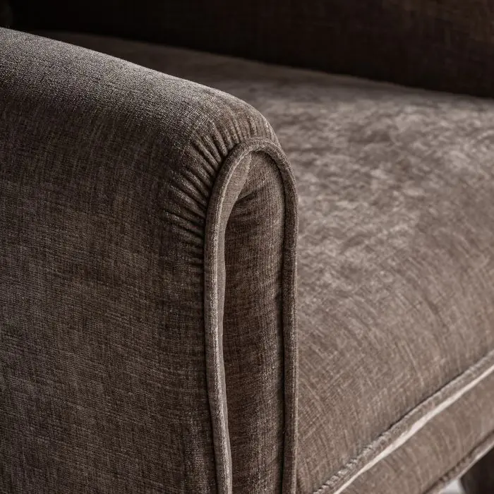 Sillón Tapizado Tejido Color Topo Madera Pino, 81 Cm