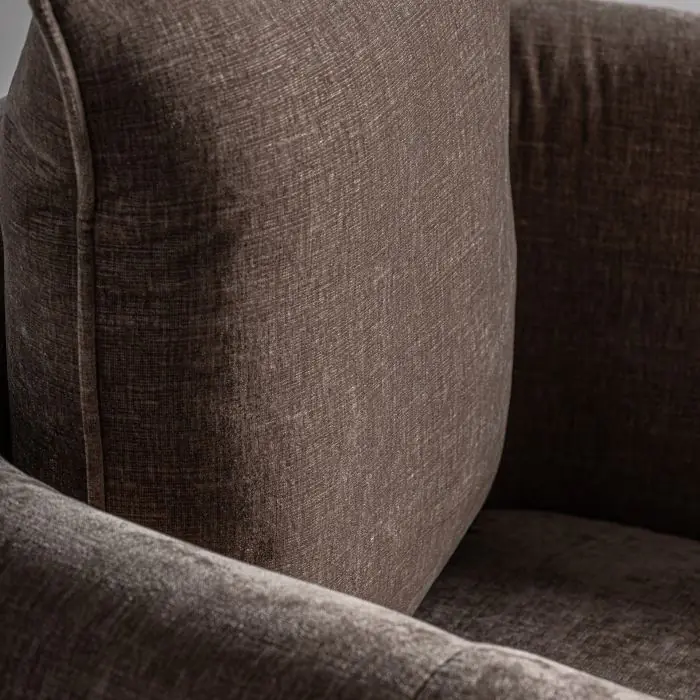 Sillón Tapizado Tejido Color Topo Madera Pino, 81 Cm