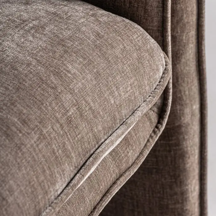 Sillón Tapizado Tejido Color Topo Madera Pino, 81 Cm