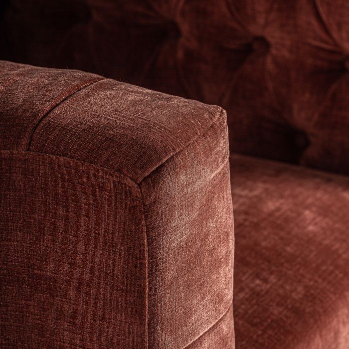 Sillón 88X87X80 Madera natural Tejido Burdeos Cojín