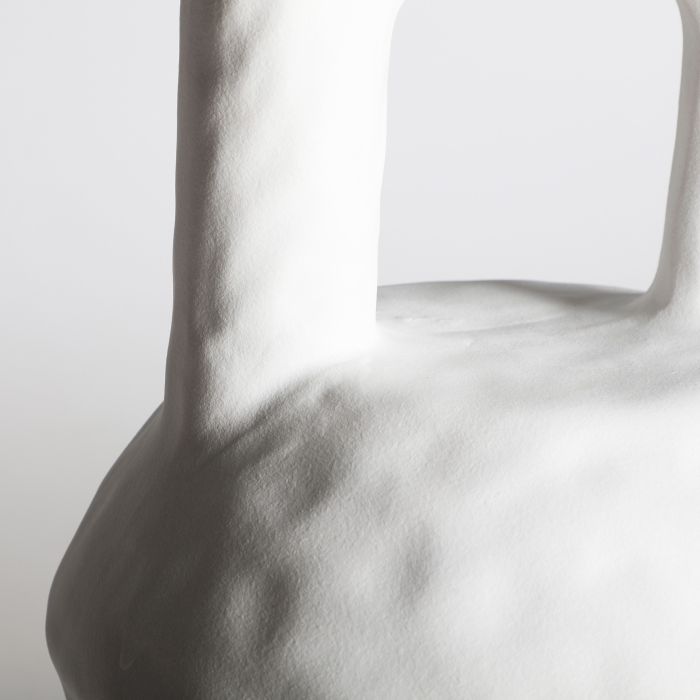 Jarrón BLECK Cerámica Blanco Salón, 34 Cm