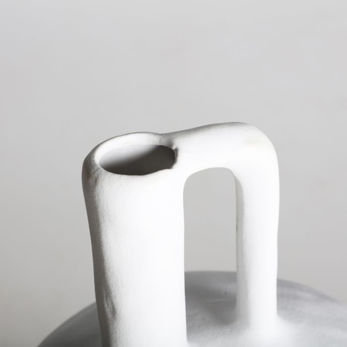 Jarrón BLECK Cerámica Blanco Decoración, 27 Cm