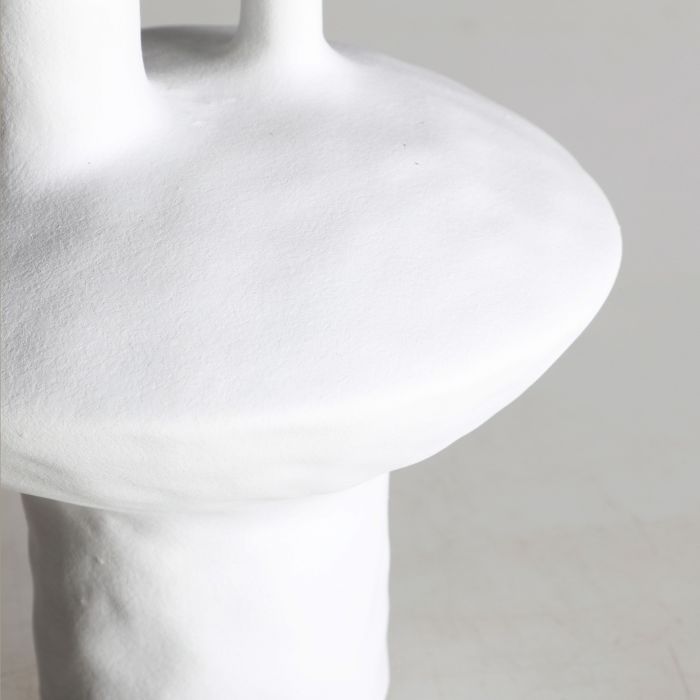 Jarrón BLECK Cerámica Blanco Decoración, 27 Cm