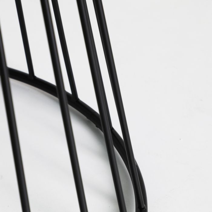 Mesa Comedor Redonda Celije Cristal Hierro Negro, 120 Cm