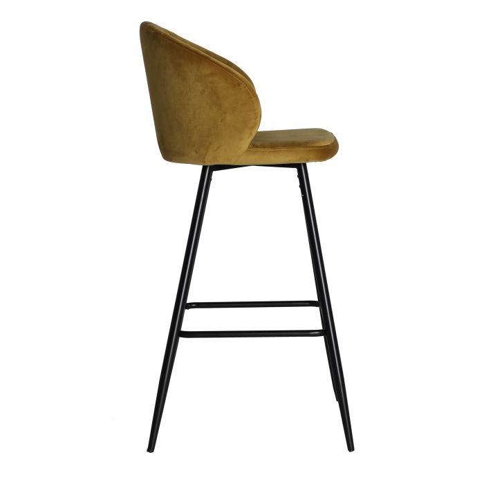 Taburete Algio Terciopelo Ocre Hierro, 50 Cm