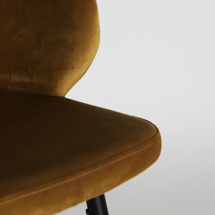 Taburete Algio Terciopelo Ocre Hierro, 50 Cm