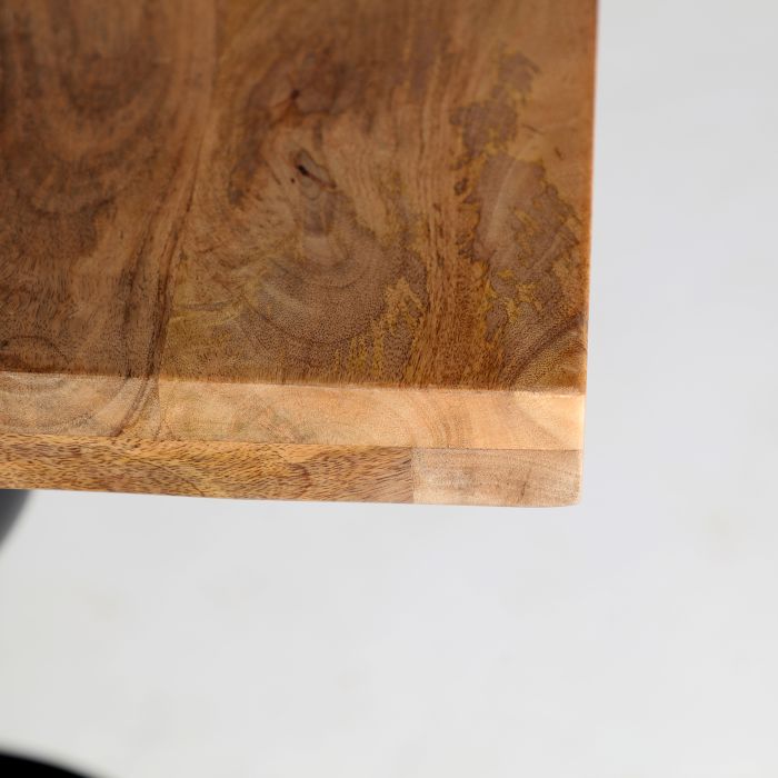Mesa Bar Mango Natural Negro Hierro Cuadrada, 77 Cm