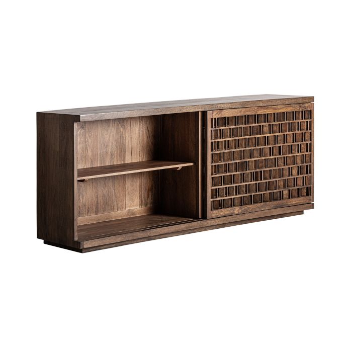 Aparador Mango marrón 2 Puertas Correderas, 205 Cm