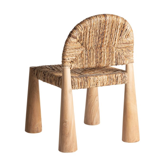 Silla Teka Natural Fibra Enea Patas Cuñas, 86 Cm