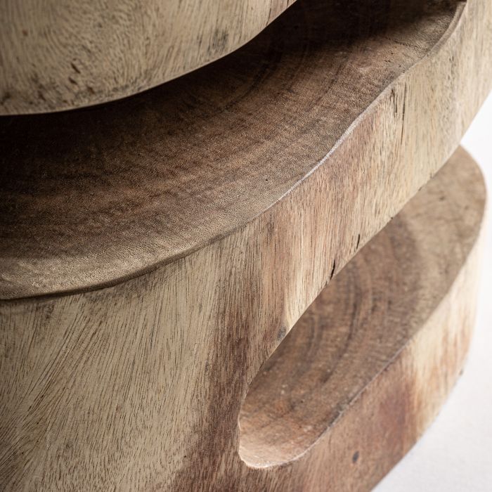Mesa Auxiliar Madera Tonos Marrón Ese, 52 Cm