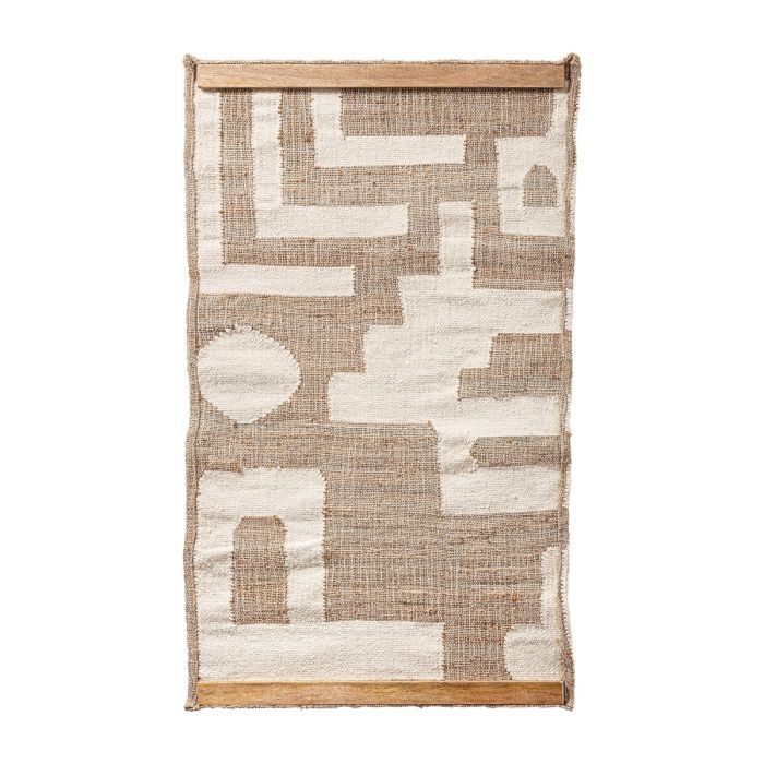 Panel Decorativo Zared Algodón Crema Madera Mango Yute, 150 Cm