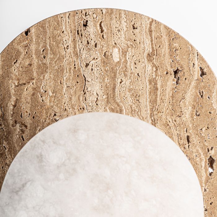 Lámpara de Pie Mármol Metal Negro Natural, 40 Cm