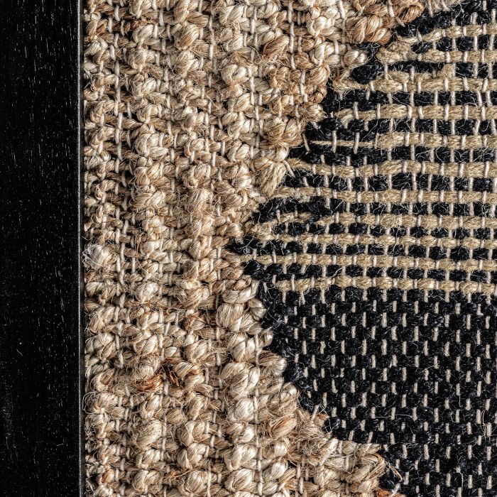 Cuadro Celso Yute Algodón Madera Mango Negro, 80 Cm