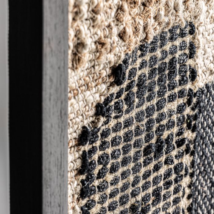 Cuadro Celso Yute Algodón Madera Mango Negro, 80 Cm
