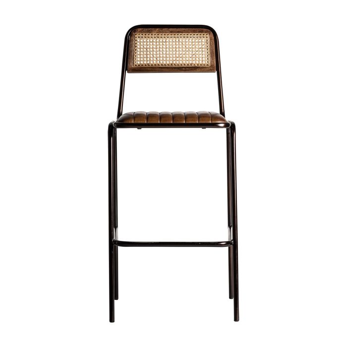 Taburete Snasa Mimbre Hierro, 48 Cm
