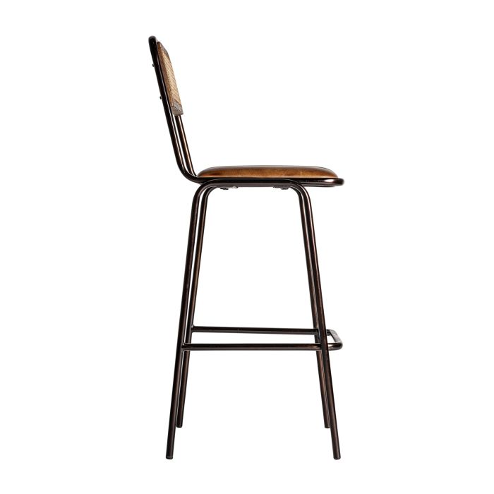 Taburete Snasa Mimbre Hierro, 48 Cm