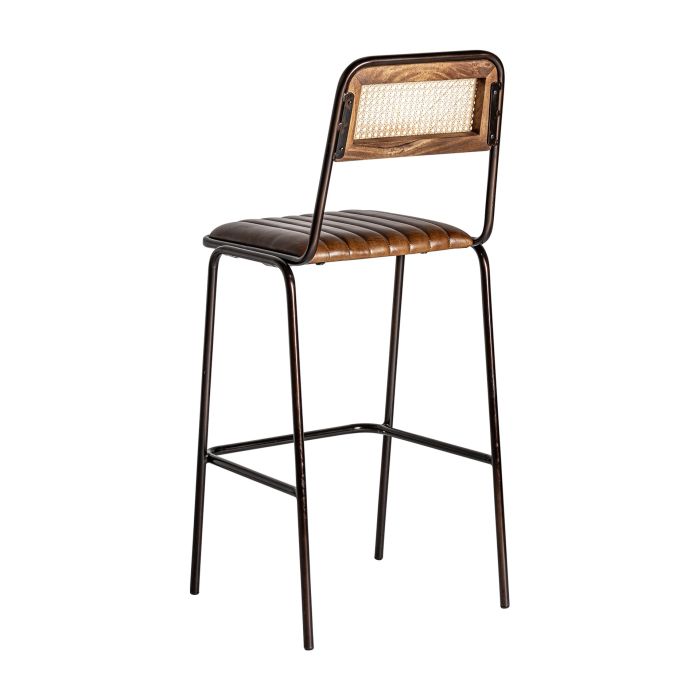 Taburete Snasa Mimbre Hierro, 48 Cm