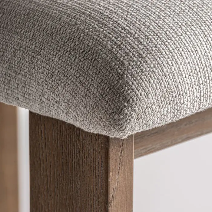 Silla Tapizada Blanco Roto Madera 54x48x79 Natural 