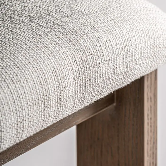 Silla Tapizada Blanco Roto Madera 54x48x79 Natural 