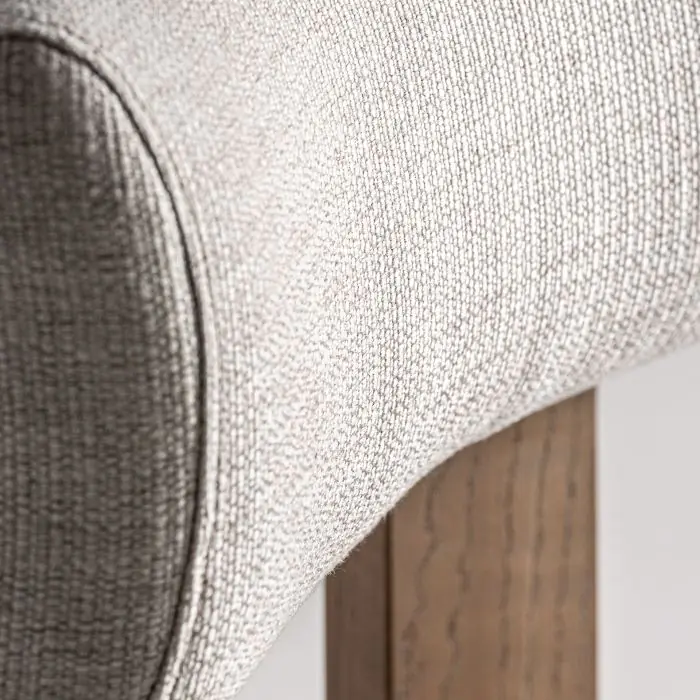 Silla Tapizada Blanco Roto Madera 54x48x79 Natural 