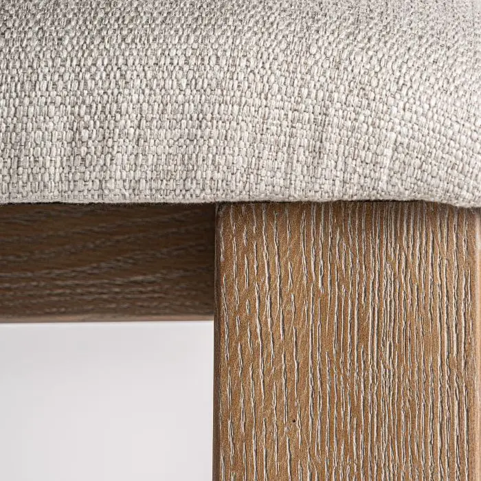 Silla Tapizada Blanco Roto Madera 54x48x79 Natural 