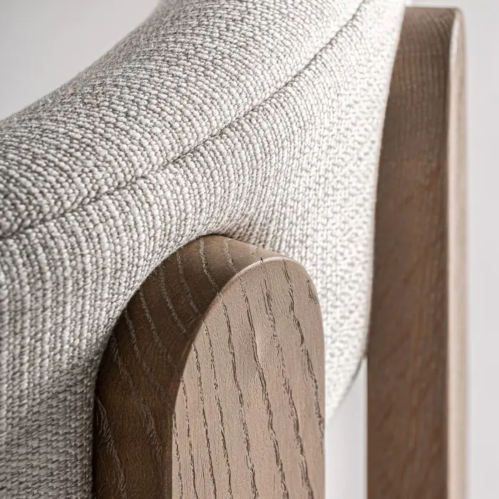 Silla Tapizada Blanco Roto Madera 54x48x79 Natural 
