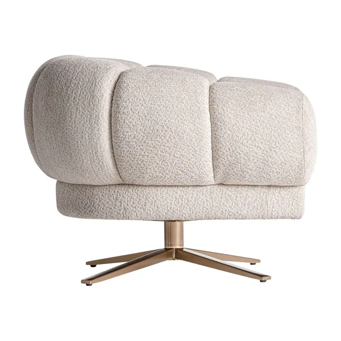Sillón 84X95X68 Terciopélo Blanco Roto Acero Oro
