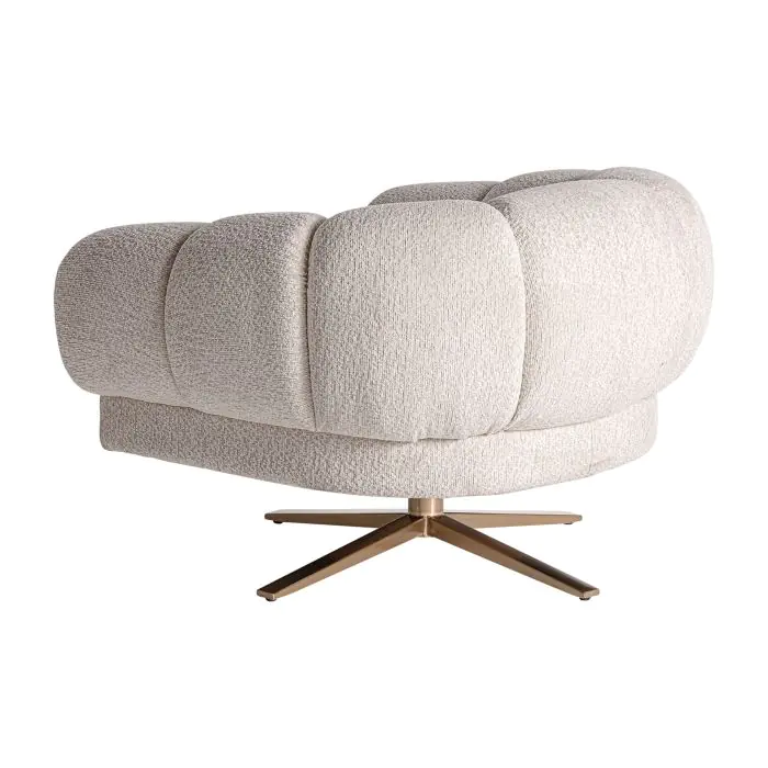 Sillón 84X95X68 Terciopélo Blanco Roto Acero Oro