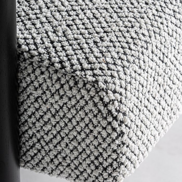 Sillón Algodón Bouclé Gris Madera Caucho, 77 Cm