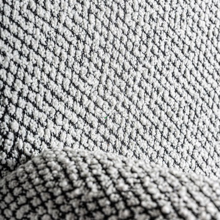 Sillón Algodón Bouclé Gris Madera Caucho, 77 Cm