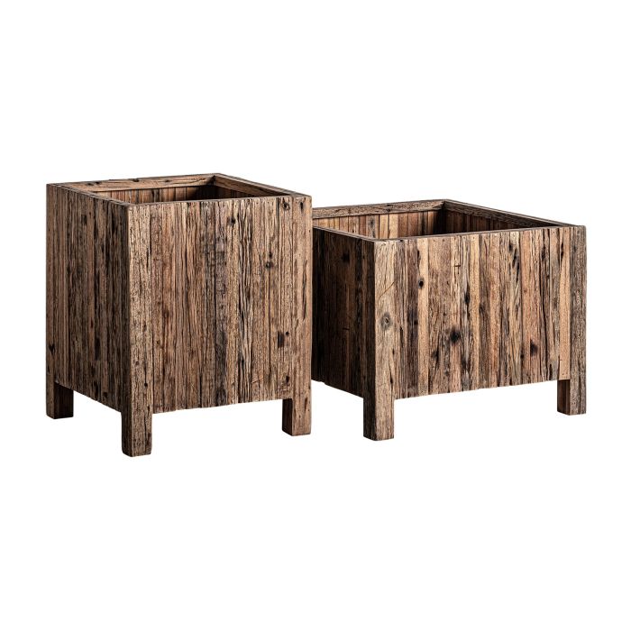 J/2 Macetero Samsun Madera Recuperada, 60 Cm